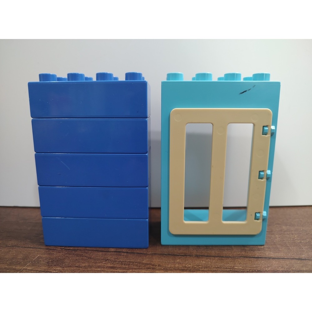 1x LEGO Duplo Door Frame 2x4x5 Light Blue Door 5x 2x4 Blue Bricks B8